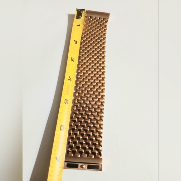 Gold Mesh Bracelet Milor Italy Bronze Bracelet. Rose Goldtone Weave Pattern - Picture 5 of 9